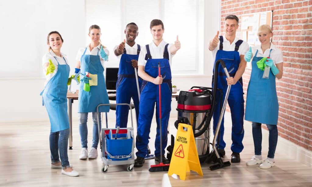 Cleaning Staff doing thumbs up